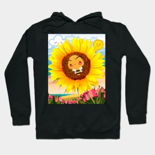 Bee on a Sunflower - Beeee Happy - Spring Comming Hoodie